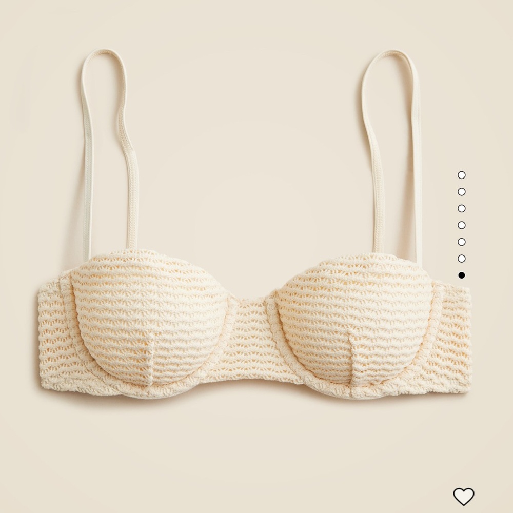 J. Crew Cream Crochet Bikini Top